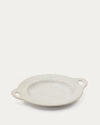 Piatto piano Zunel in ceramica beige