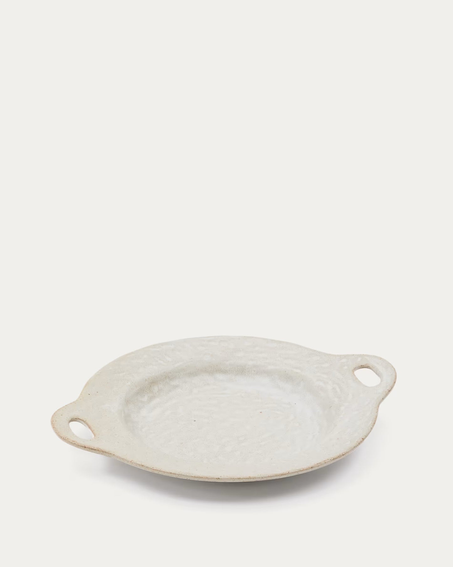 Piatto piano Zunel in ceramica beige