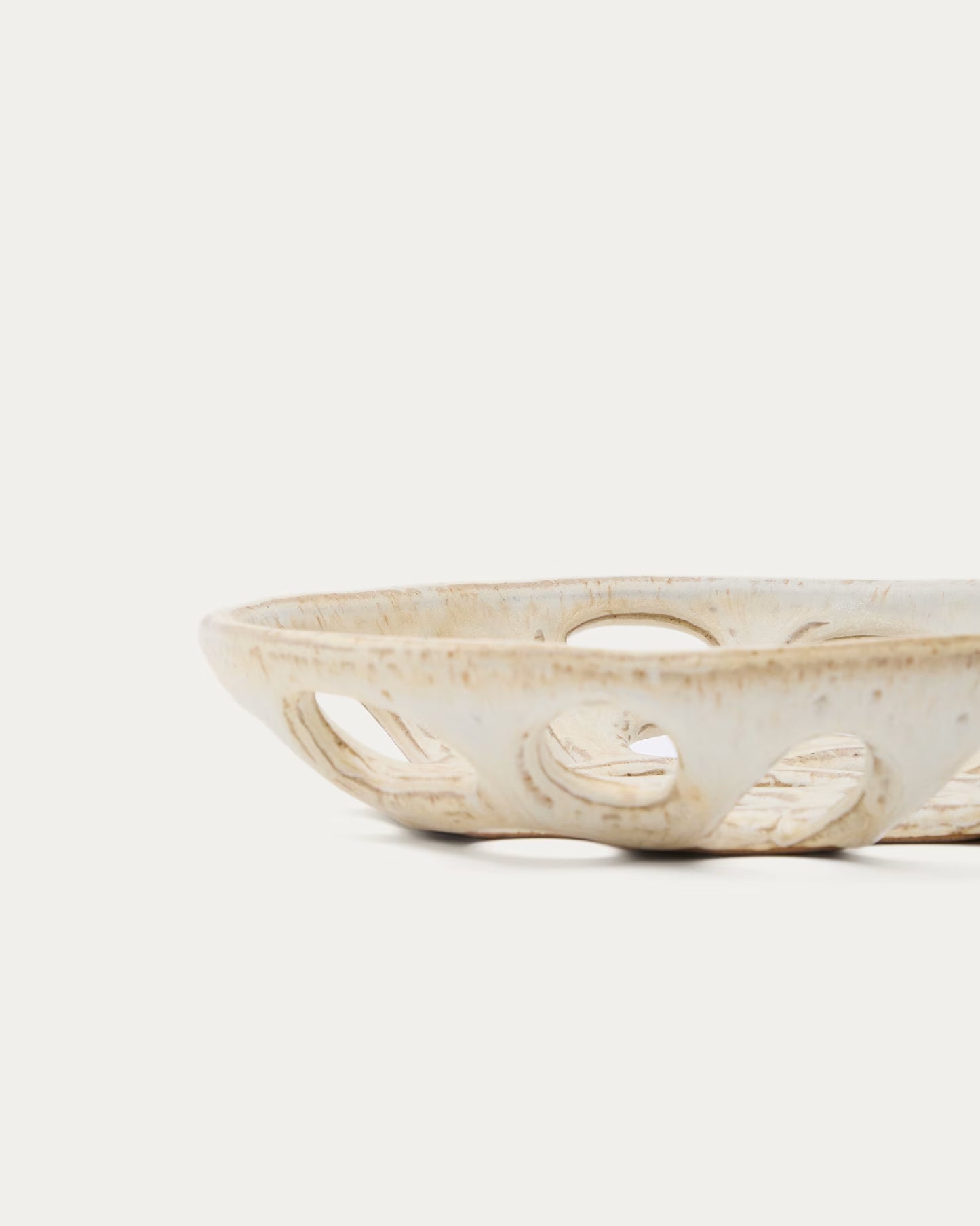 Portafrutta piccolo Zunel in ceramica beige