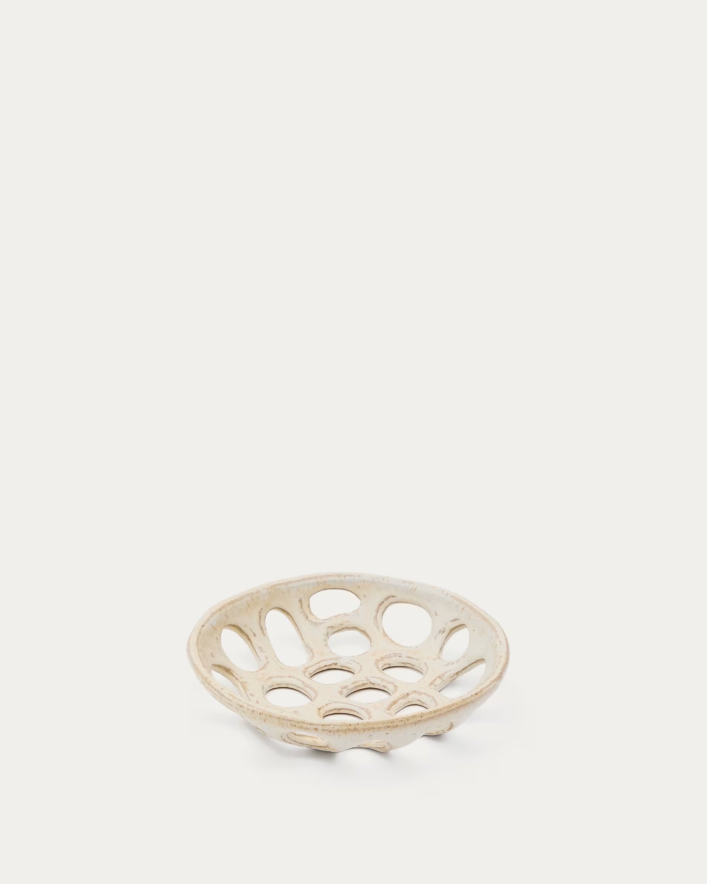 Portafrutta piccolo Zunel in ceramica beige