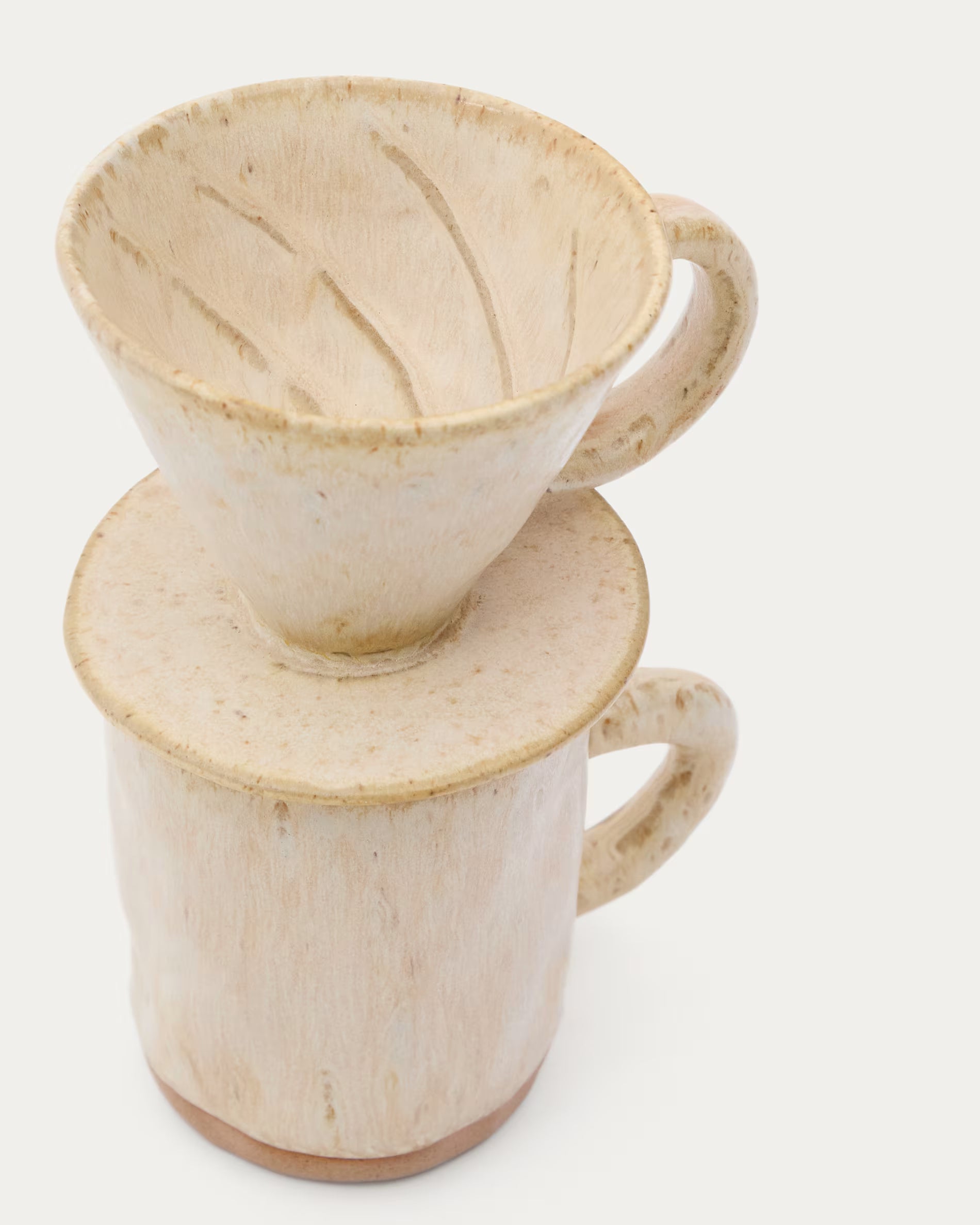 Set Zunel tazza da caffè con filtro a goccia in ceramica beige