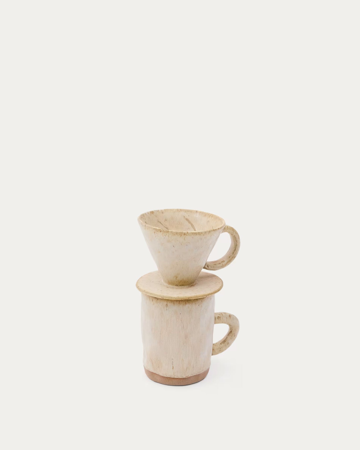 Set Zunel tazza da caffè con filtro a goccia in ceramica beige