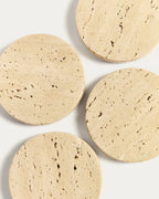 Set di 4 sottobicchieri Zera in marmo beige