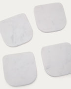 Set di 4 sottobicchieri Zera in marmo bianco