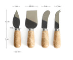 Set di 4 coltelli da formaggio Adoma in marmo beige e acciaio inox