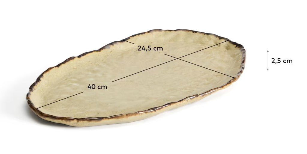 Vassoio Abela in ceramica marrone