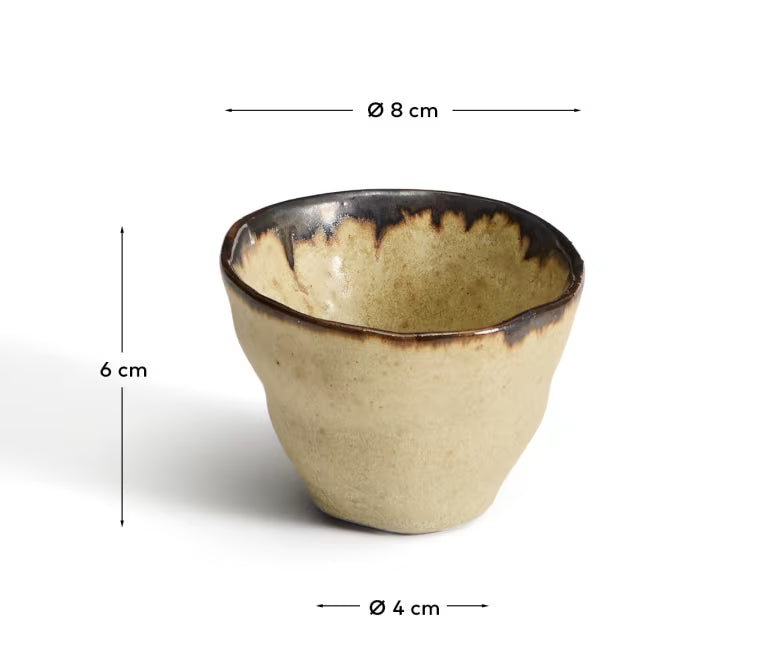 Tazza Abela in ceramica marrone 8x6 cm