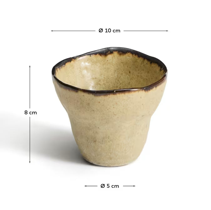 Tazza Abela in ceramica marrone 10x8 cm