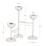 Candelabro triplo Nirela in acciaio inox 22 cm