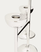 Candelabro triplo Nirela in acciaio inox 22 cm