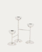 Candelabro triplo Nirela in acciaio inox 22 cm