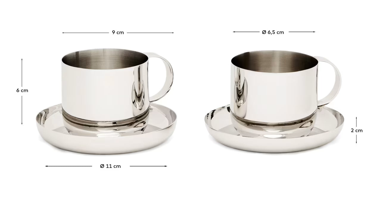 Set di 2 tazze Nirela in acciaio inox