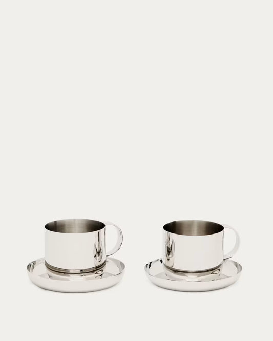 Set di 2 tazze Nirela in acciaio inox