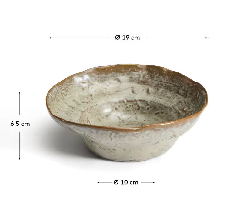 Piatto fondo Alenia in ceramica marrone