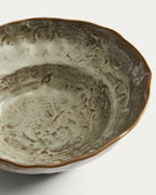 Piatto fondo Alenia in ceramica marrone