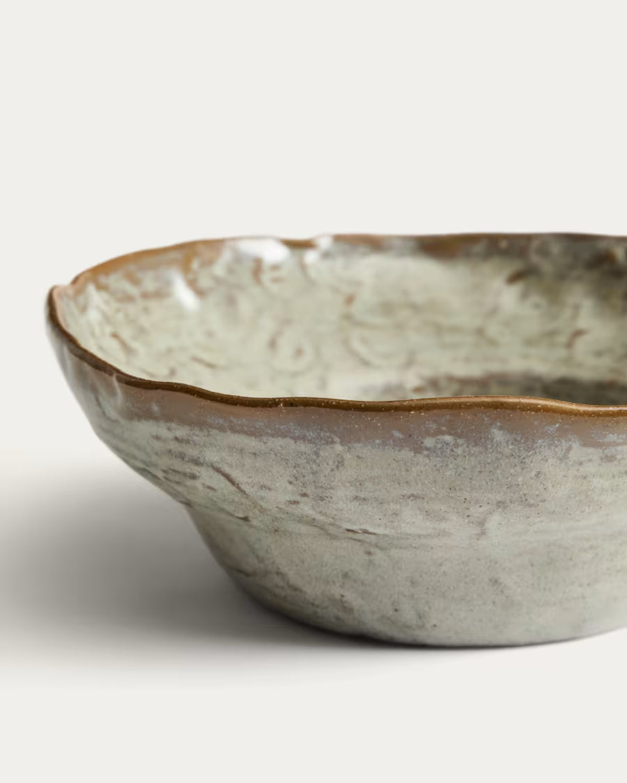 Piatto fondo Alenia in ceramica marrone