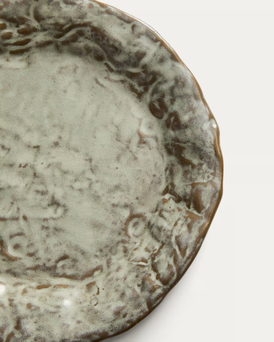 Piatto da dessert Alenia in ceramica marrone