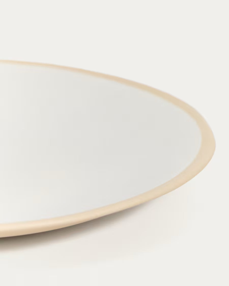 Piatto piano Azir in ceramica beige