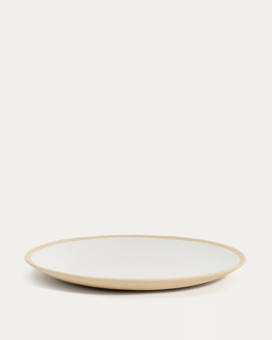 Piatto piano Azir in ceramica beige