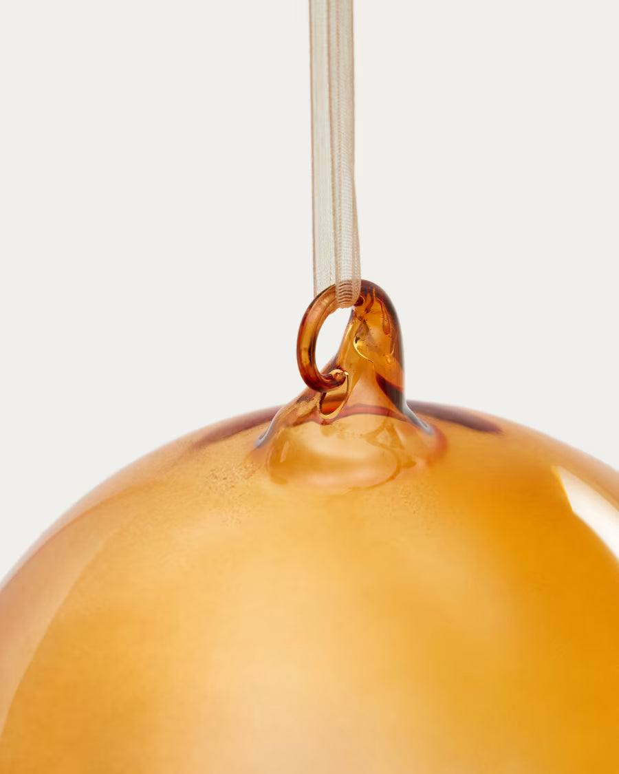 Palla di Natale grande Aucan di vetro arancione