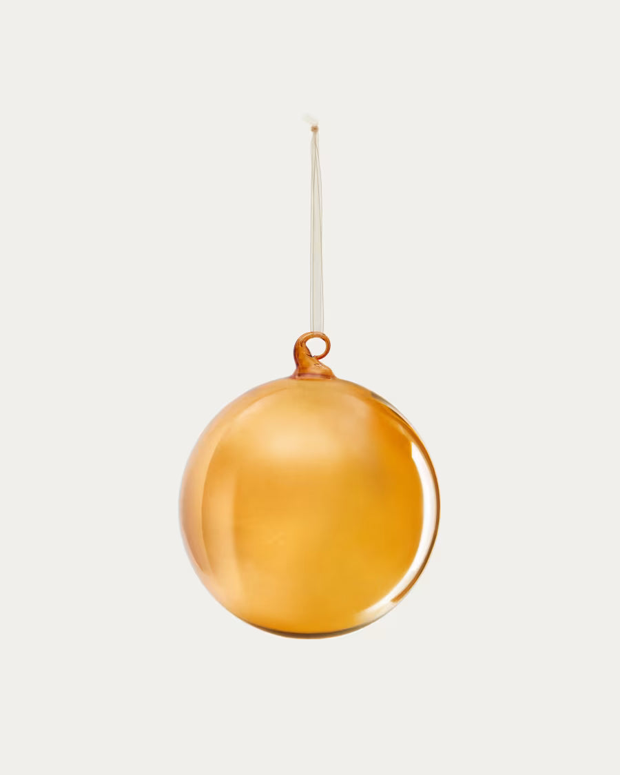 Palla di Natale grande Aucan di vetro arancione
