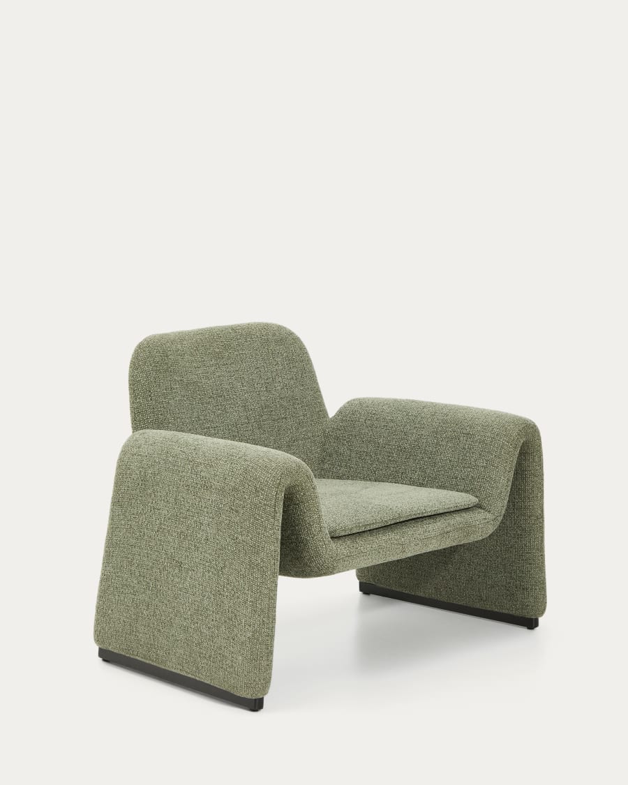 Poltrona Melvia in ciniglia verde