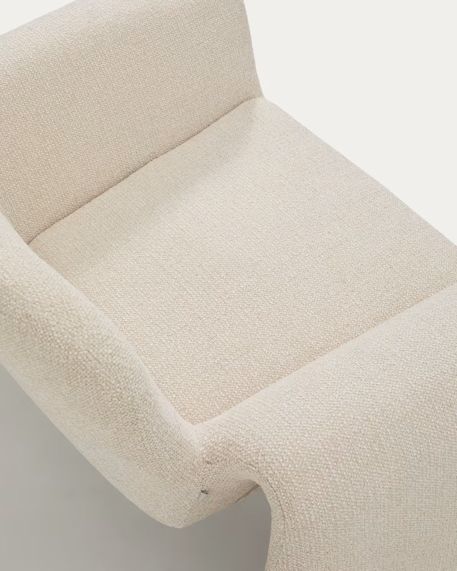 Poltrona Melvia in ciniglia beige