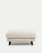 Poggiapiedi Veliro beige in ciniglia con gambe in acciaio finitura nera 85 x 90 cm FSC Mix Credit