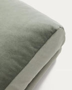 Poggiapiedi Veliro in velluto verde con gambe in acciaio finitura nera 85 x 90 cm FSC Mix Credit