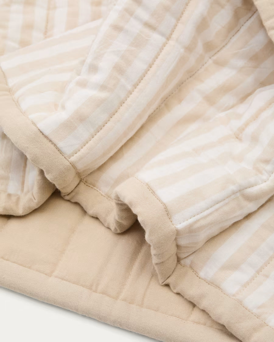 Copriletto Sini in 100% cotone biologico beige per letti 90 cm