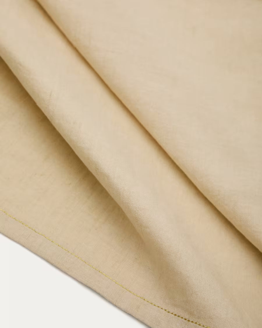 Set di tovaglioli Oreti in cotone e lino beige con dettaglio in lurex oro