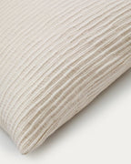 Set Vindi di 2 copricuscini 100% cotone ecrù con fantasia a righe 50 x 50 cm