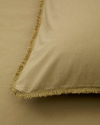 Set copripiumino e federa Sifinia 100% cotone percalle con frange verde letto 90 cm