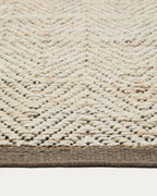 Tappeto Arpe in juta jacquard beige 160 x 230 cm