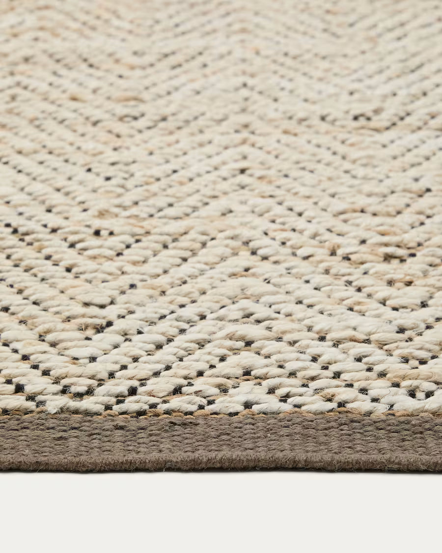 Tappeto Arpe in juta jacquard beige 160 x 230 cm