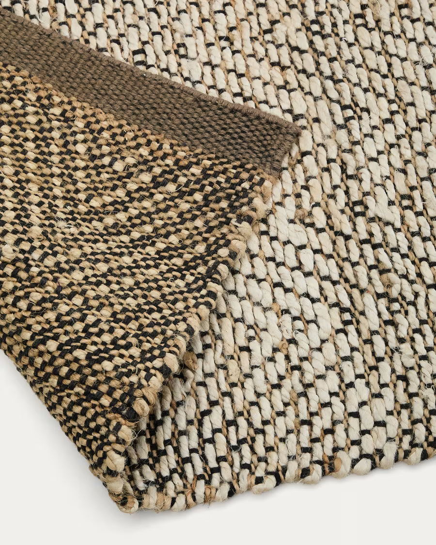 Tappeto Arpe in juta jacquard beige 160 x 230 cm