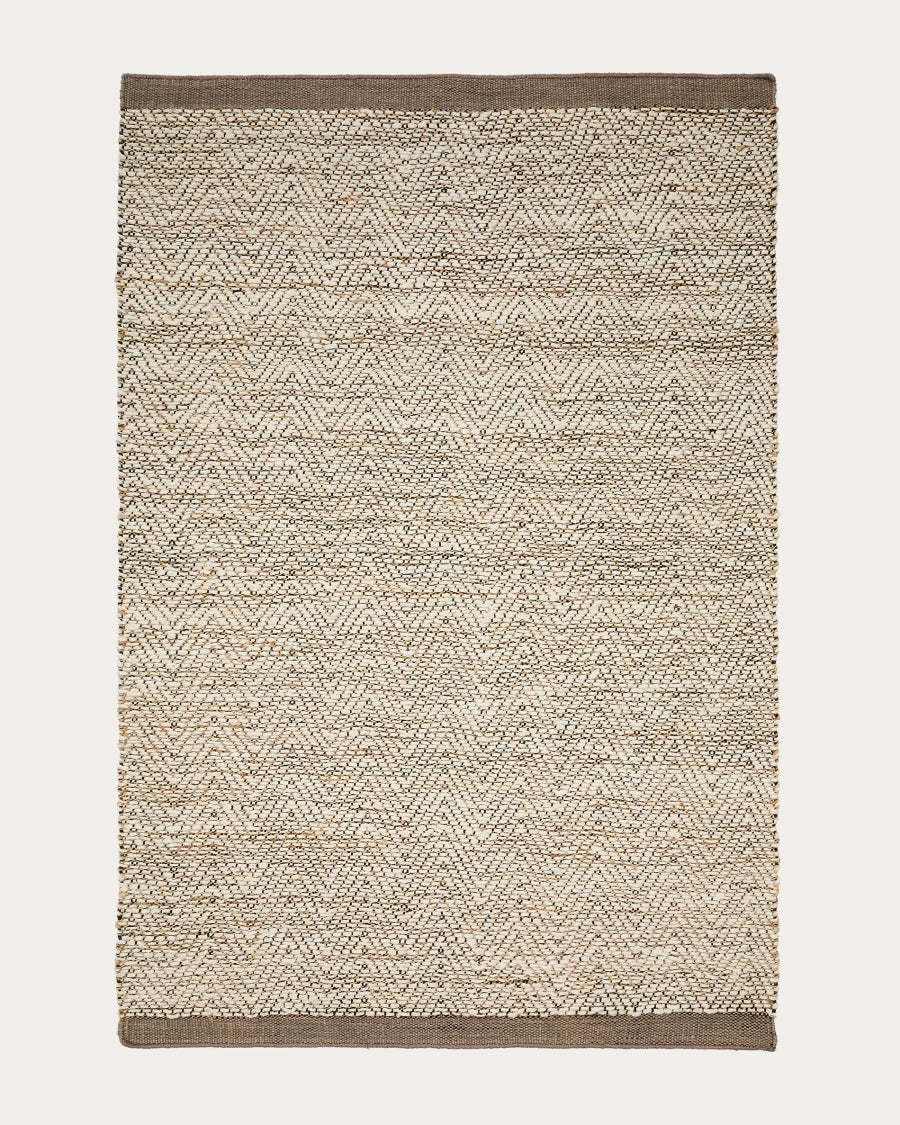 Tappeto Arpe in juta jacquard beige 160 x 230 cm