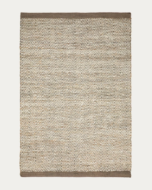 Tappeto Arpe in juta jacquard beige 160 x 230 cm