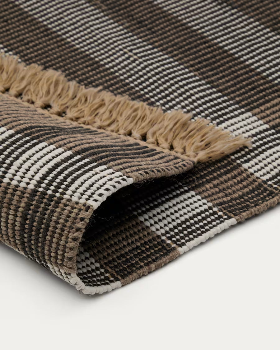 Tappeto Barani in fibre sintetiche marrone e nero 60 x 90 cm