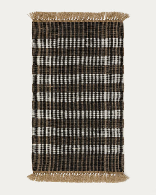 Tappeto Barani in fibre sintetiche marrone e nero 60 x 90 cm