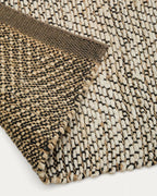 Passatoia Arpe in jacquard di iuta beige 70 x 140 cm