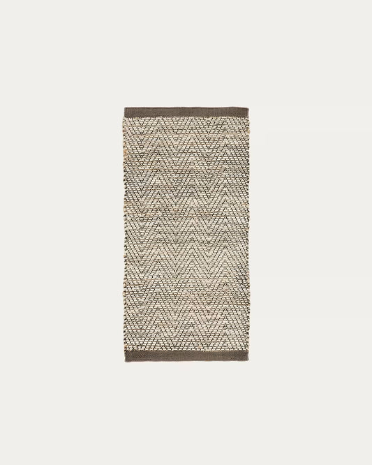 Passatoia Arpe in jacquard di iuta beige 70 x 140 cm