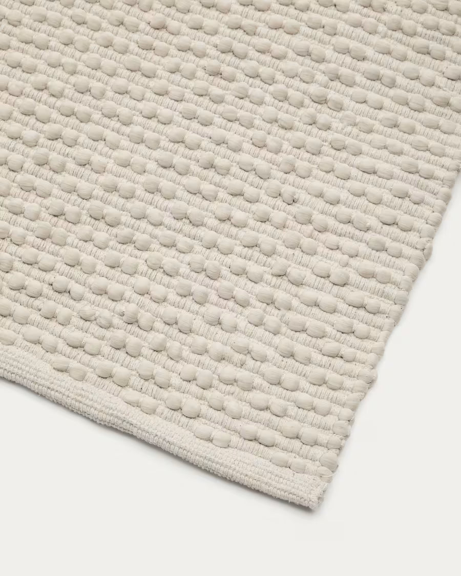 Tappeto Mascarell in cotone e poliestere bianco 160 x 230 cm