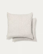 Set di 2 cuscini Mabile 100% cotone jacquard a righe blu 50 x 50 cm