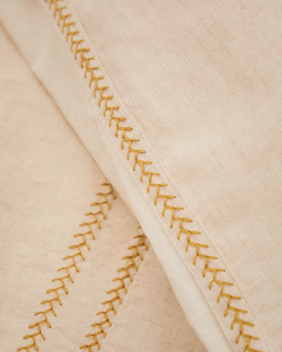 Set Linara copripiumino e federe cotone e lino beige letto da 90cm