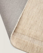 Tappeto Dalena in lana jacquard a righe beige 300 x 200 cm