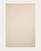 Tappeto Dalena in lana jacquard a righe beige 300 x 200 cm