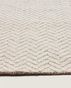 Tappeto Calira in lana jacquard intrecciata beige 300 x 200 cm