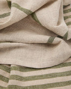 Set Jarne di 2 tovagliette in lino beige e verde 35 x 50 cm
