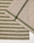 Set Jarne di 2 tovagliette in lino beige e verde 35 x 50 cm
